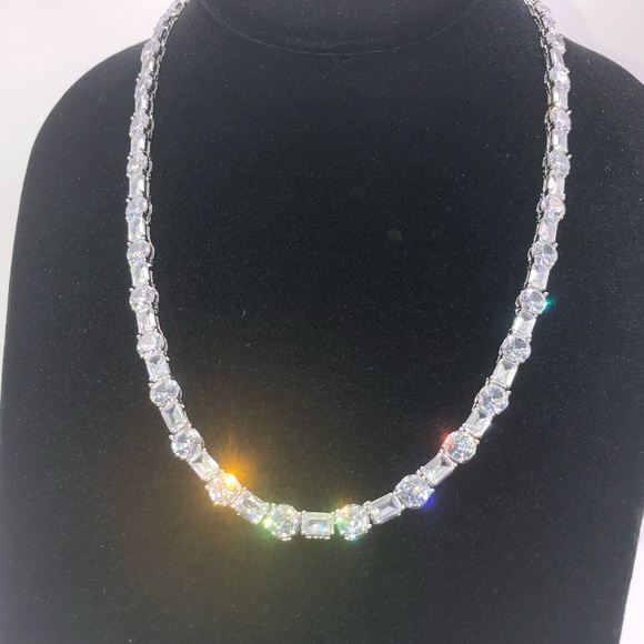 18k 63ct Multi-Stone Tennis Necklace - Picture 5 of 16